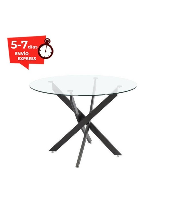 Mesa comedor redonda cristal 110 cm Elisa