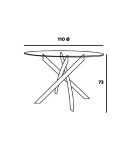 Mesa comedor redonda cristal 110 cm Elisa