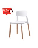 Silla blanca con patas madera Cadaqués