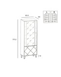 Vitrina blanco y roble 2 puertas 64 cm Chicago