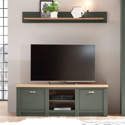 Mueble tv roble y verde 152 cm Canterbury