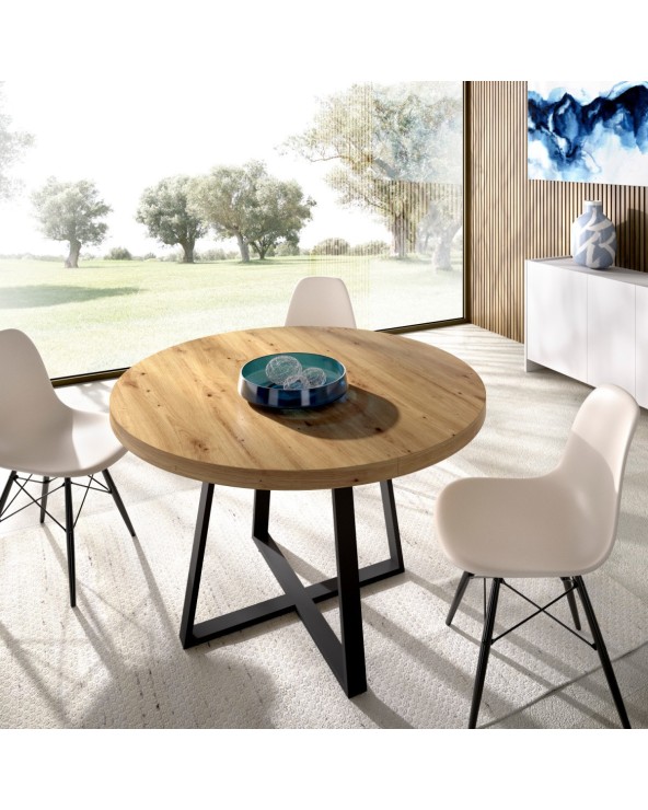 Mesa comedor redonda extensible 110 cm Dante