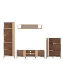 Mueble de salón cashmere y roble 308 cm Nantes