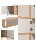 Mueble de salón cashmere y roble 308 cm Nantes