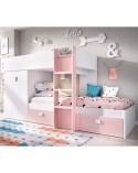 CAMA TREN 271 CM CON CAJONES Y ARMARIO FINN