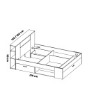 Cama matrimonio con cabecero y almacenaje Space