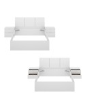 Cabecero con mesitas y aro de cama blanco  257cm Cuba