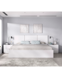 Cabecero con mesitas y aro de cama blanco  257cm Cuba