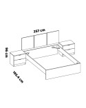 Cabecero con mesitas y aro de cama blanco  257cm Cuba