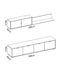 Mueble de Salón Blanco y Natural 200cm Callao