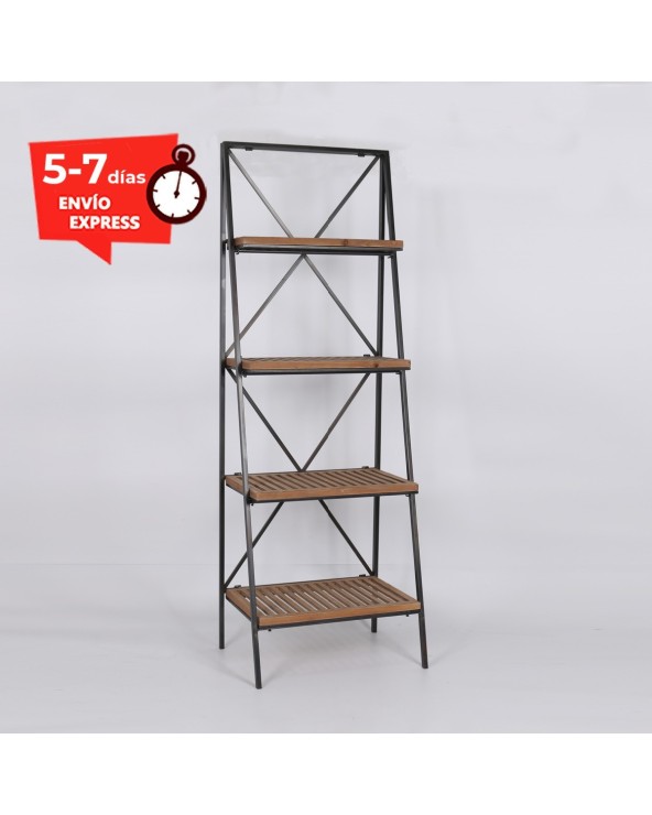 Estantería librería roble y negro 60 cm Dalia