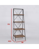 Estantería librería roble y negro 60 cm Dalia