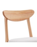 Silla madera maciza con asiento beig Susana