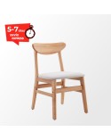 Silla madera maciza con asiento beig Susana