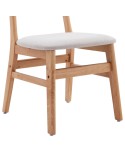 Silla madera maciza con asiento beig Susana