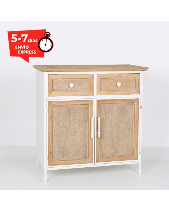 Mueble auxiliar blanco y roble 77 cm Mirabel