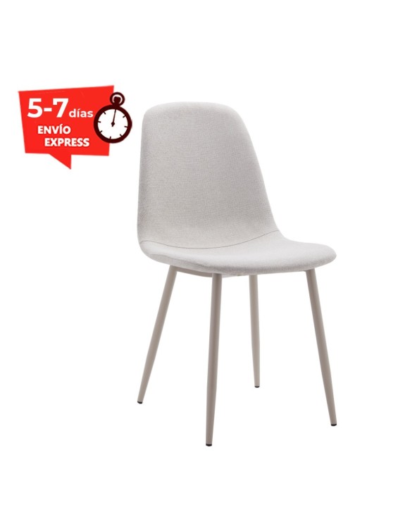 Silla comedor tapizada tela beig Caracas