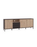 Mueble TV negro y artisan 208 cm Normandía