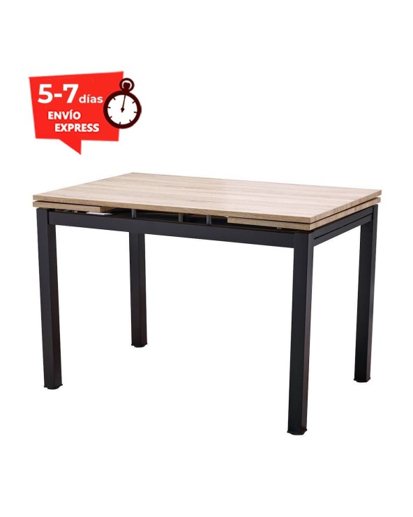 Mesa cocina extensible roble y negro Misuri