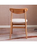 Silla madera maciza con asiento beig Susana