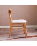 Silla madera maciza con asiento beig Susana