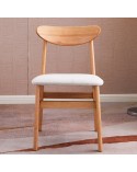 Silla madera maciza con asiento beig Susana