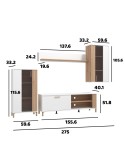 Mueble salón blanco y artisan 280 cm Grecia