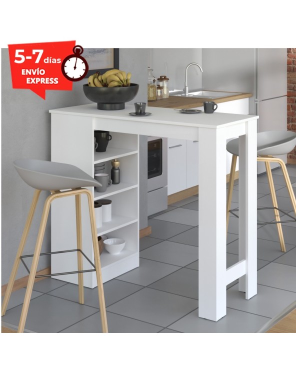 Mesa cocina alta blanca 120x50 cm Alzira