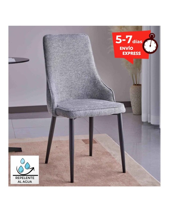 Silla comedor tapizada gris Bamba