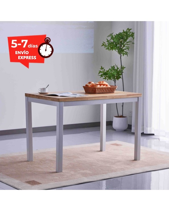 Mesa cocina madera y blanco 110x70cm Luke