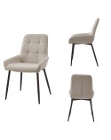 Silla comedor tapizada con patas negras Maracaibo