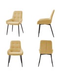 Silla comedor tapizada con patas negras Maracaibo