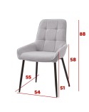 Silla comedor tapizada con patas negras Maracaibo