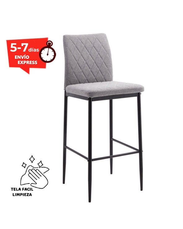 Taburete alto gris con pata negra Sintra