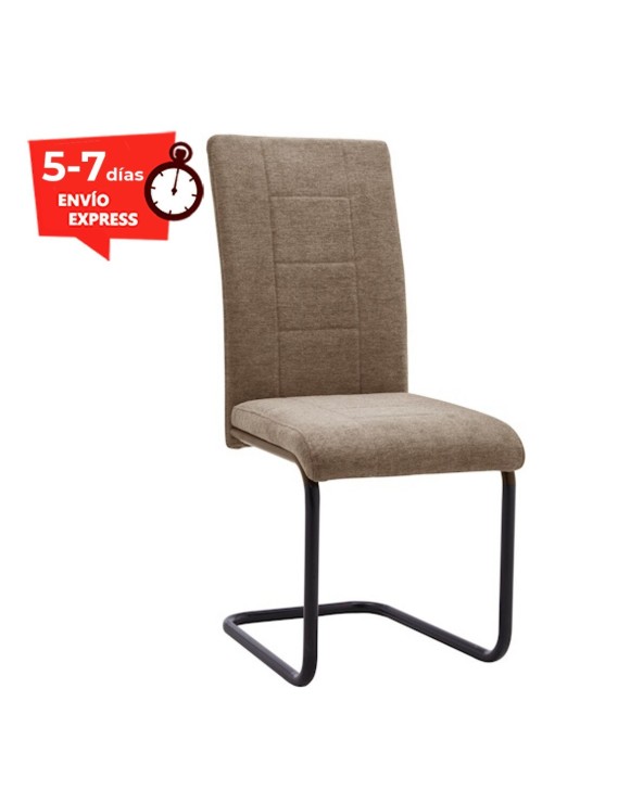 Silla comedor tapizada con patas negras Caterina