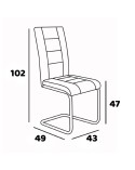 Silla comedor tapizada con patas negras Caterina