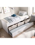 Cama compacta juvenil blanca Kela