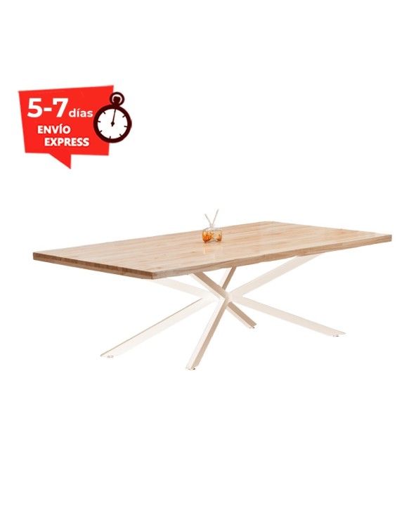 Mesa de centro de madera y pata metálica 110x55 cm Mateo