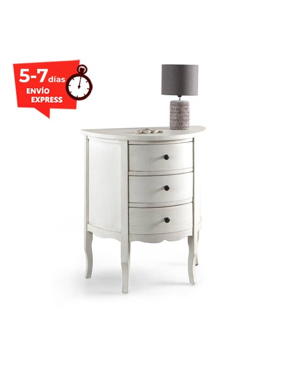 Mueble auxiliar blanco 3 cajones Helga