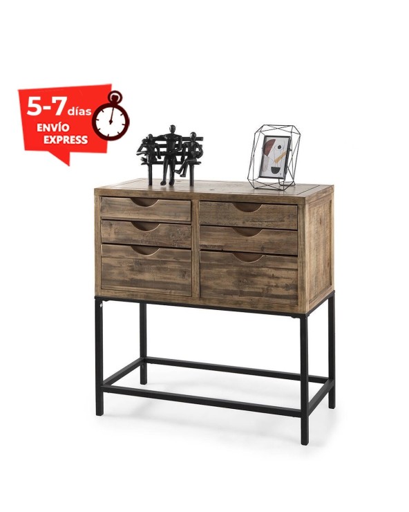 Mueble auxiliar madera 6 cajones Gilda