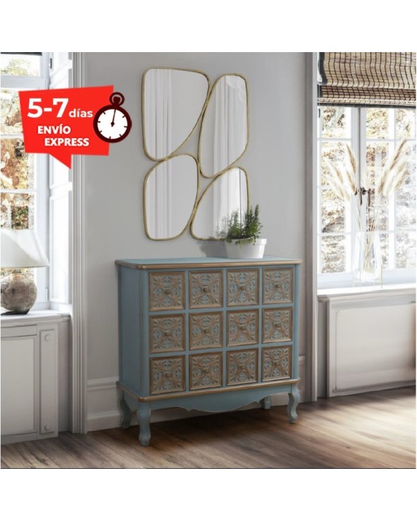 Mueble auxiliar azul con cajones Raika