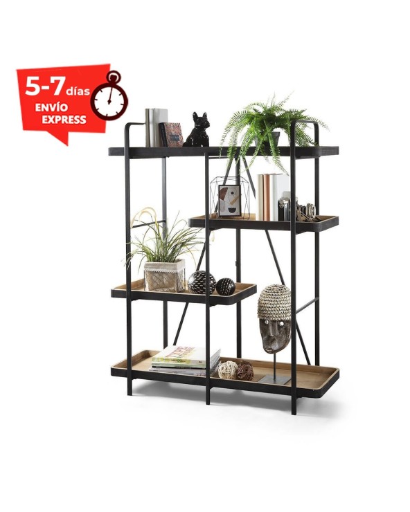 Estantería librería baja madera y metal 100 cm Kate