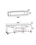 Mueble de salón cashmere y roble 308 cm Nantes
