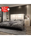 Cabecero con mesillas cashmere y roble 260 cm Lydia