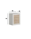 Cabecero con mesillas cashmere y roble 260 cm Lydia
