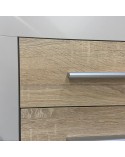 Cabecero con mesillas cashmere y roble 260 cm Lydia
