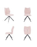 Silla Comedor Giratoria Tapizada con Patas Negras Lavinia