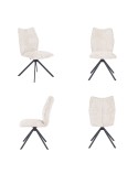 Silla Comedor Giratoria Tapizada con Patas Negras Lavinia