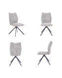 Silla Comedor Giratoria Tapizada con Patas Negras Lavinia