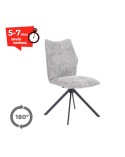 Silla Comedor Giratoria Tapizada con Patas Negras Lavinia